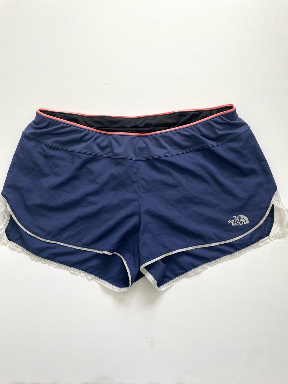 The North Face Navy Athletic Running Shorts with Pink Waist Trim